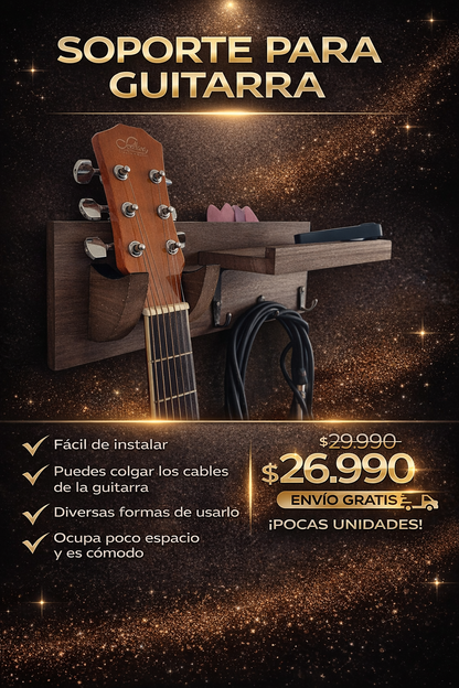 Soporte de guitarra para pared
