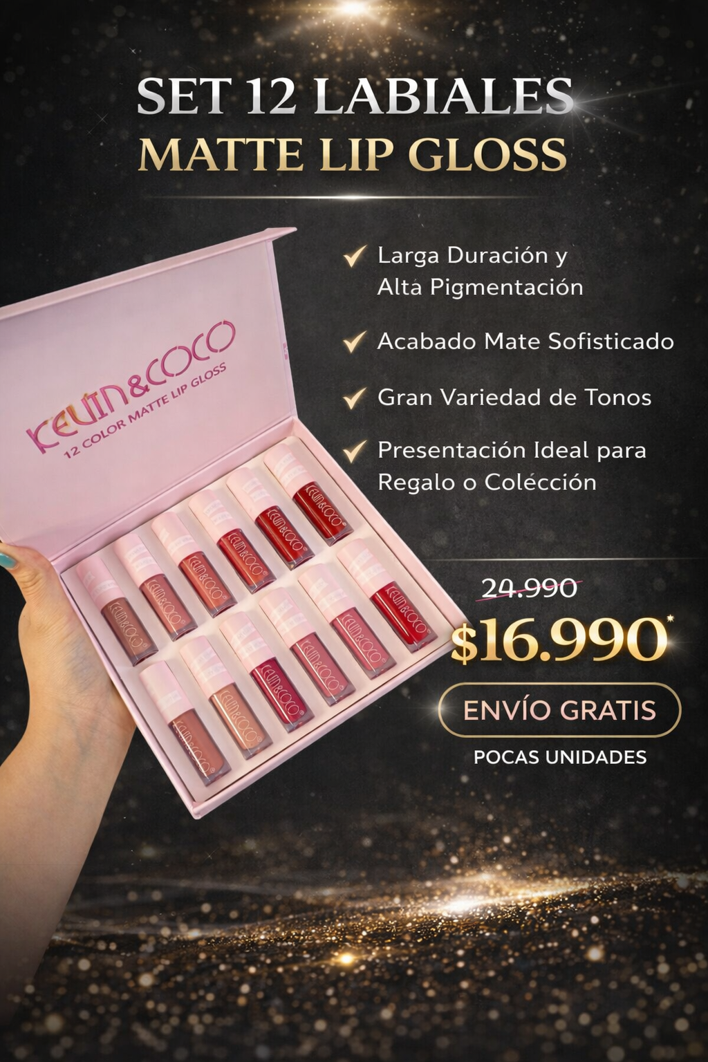 SET 12 LABIALES MATTE LIP GLOSS