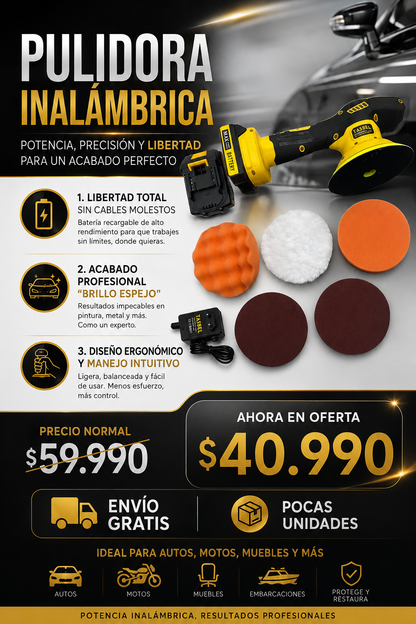 Pulidora Inalámbrica  + 2 Baterias