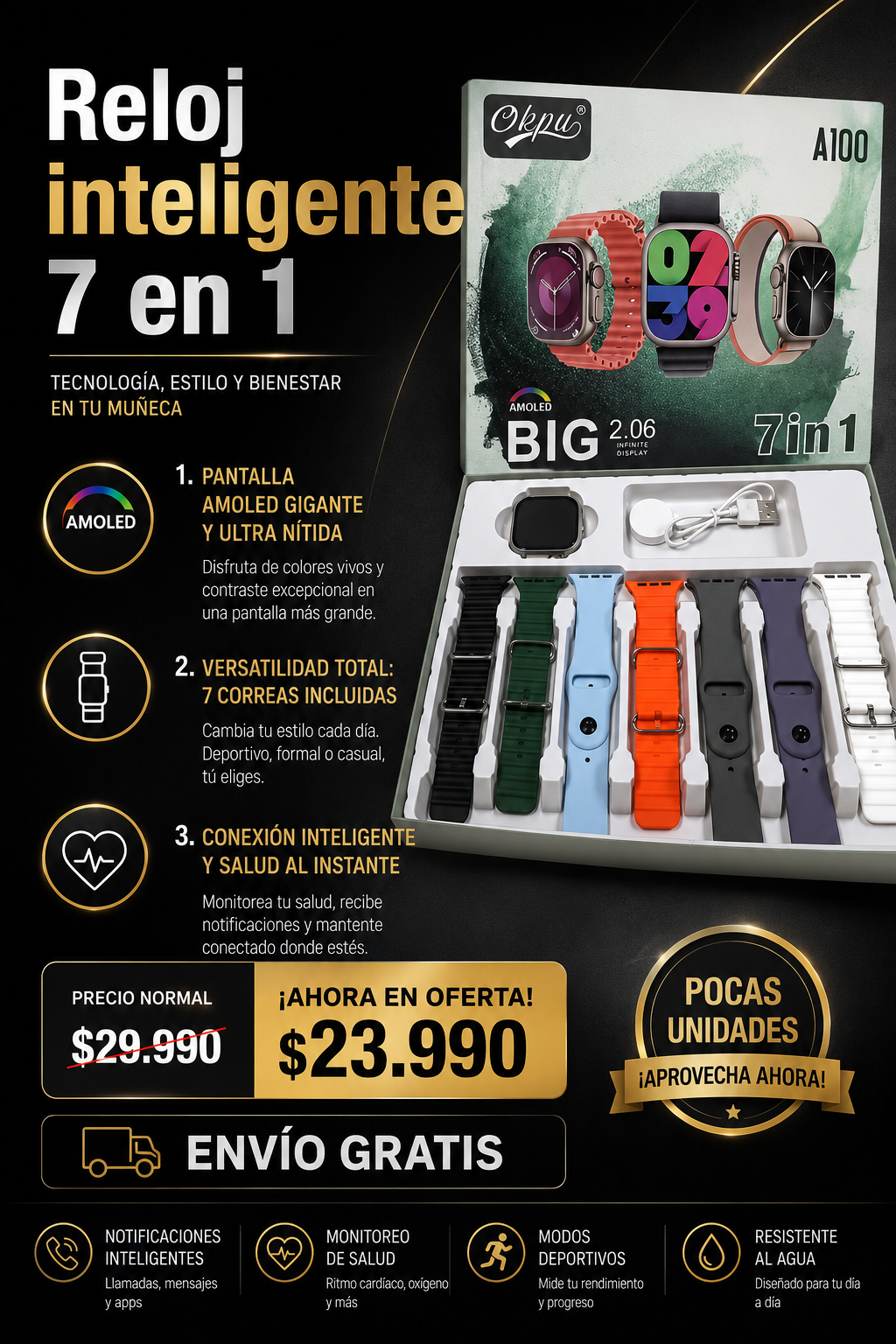RELOJ INTELIGENTE ULTRA 7 EN 1