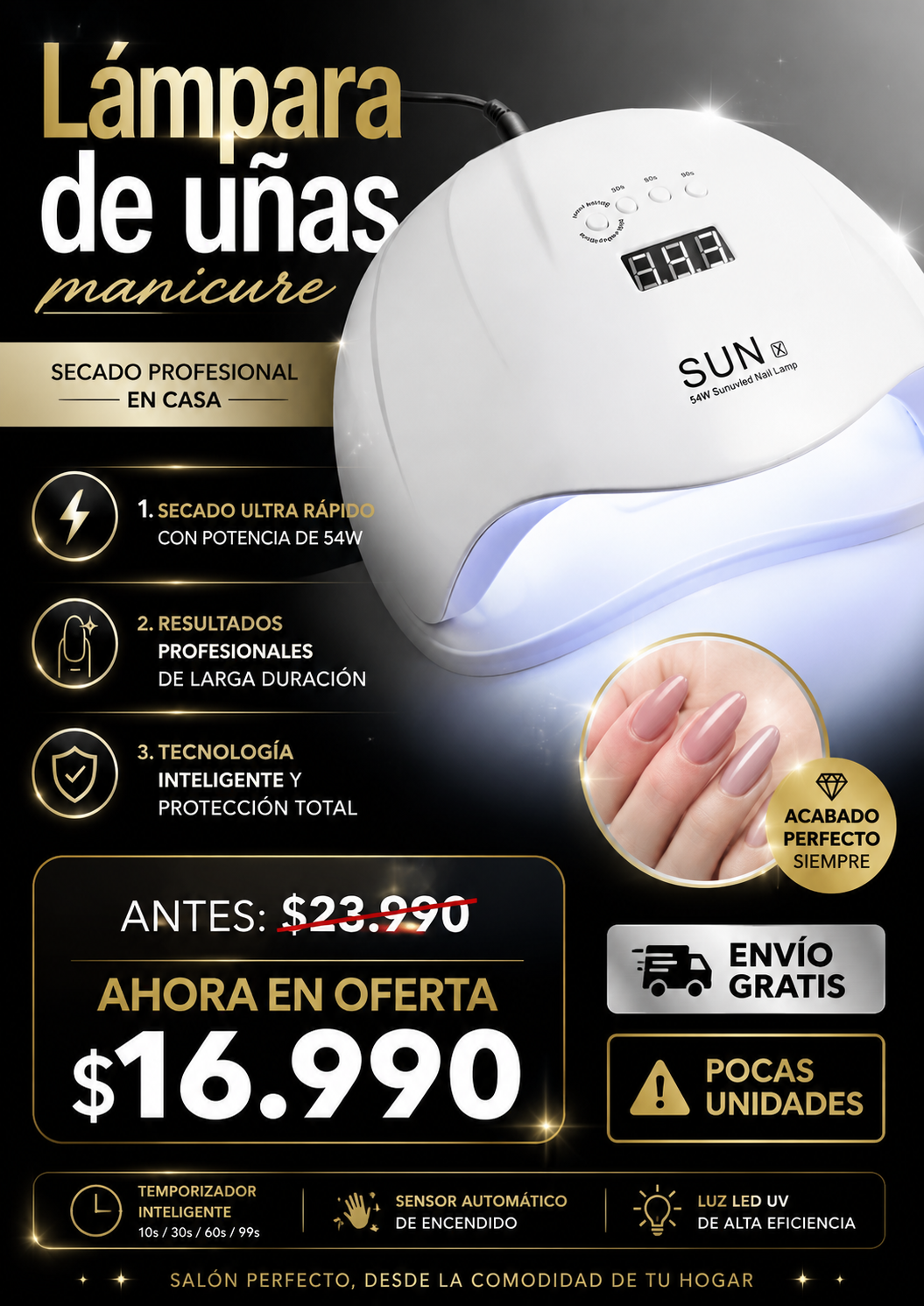 Lámpara de Uñas Manicure Secadora UV
